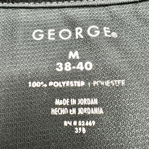 George Polo Style Shirt Men's M 38-40 Black Short Sleeve 3 Button Front - Picture 6 of 8